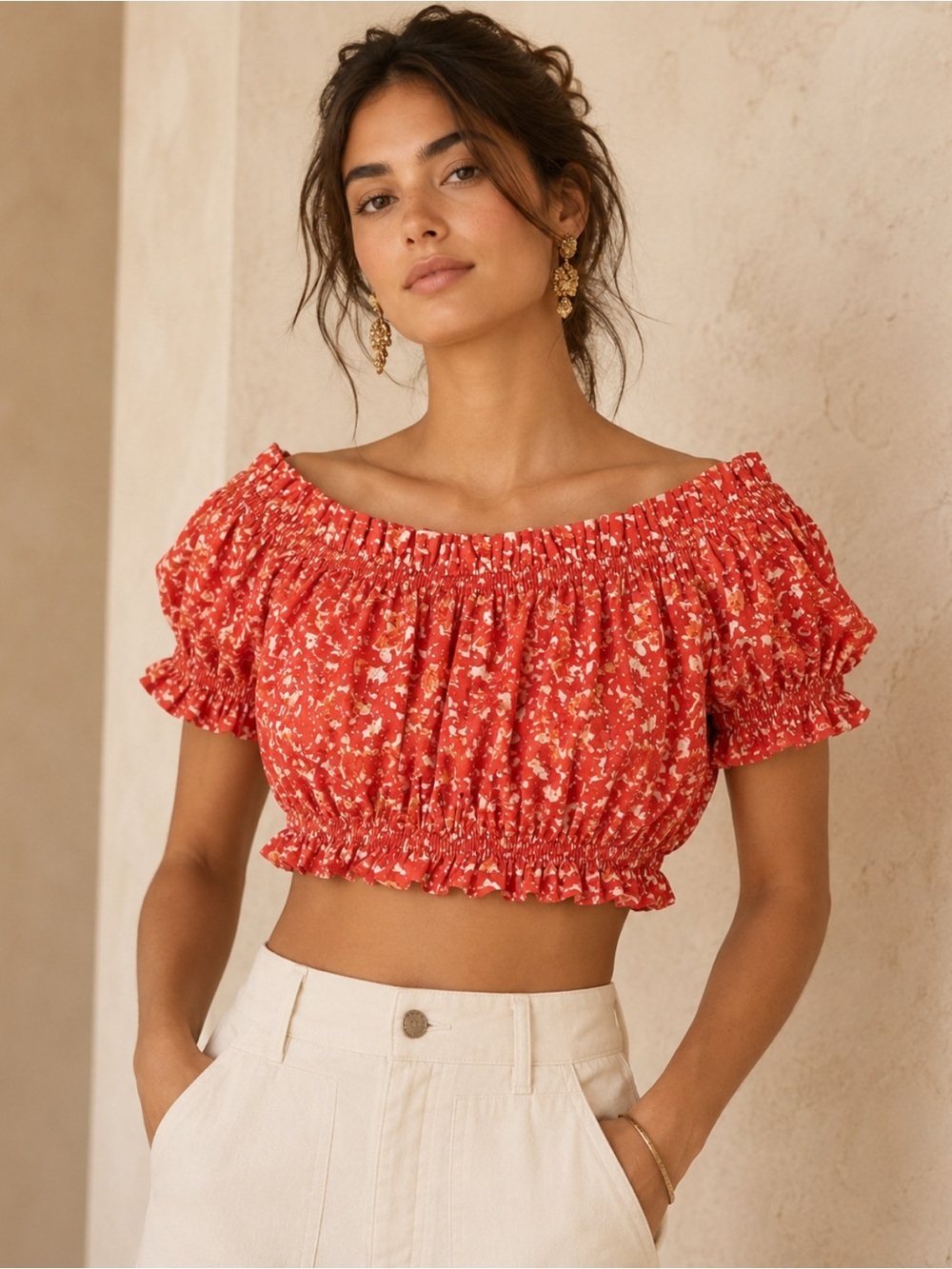 Ulla Johnson off shoulder cropped top 4